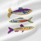 Camiseta oversize niño Blanco Pila de peces