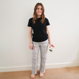 Ladies Grey Fair Isle Pyjamas Set