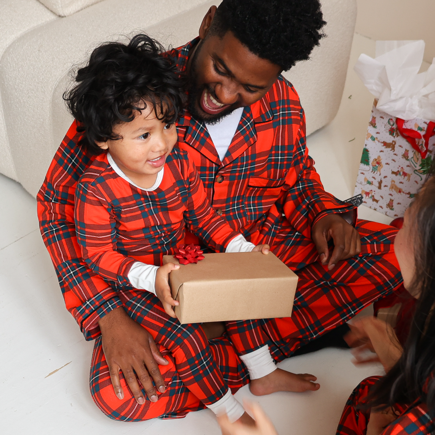 Men's Red Tartan Bamboo Pyjama Set