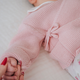 Cardigan cache-cœur rose pur