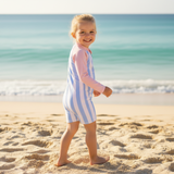 Swimster Stripes Manga Rosa