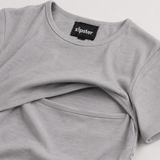 Still-T-Shirt mit Rüschen Grau meliert