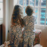 William Morris Kinder PJ Set Malve Blau