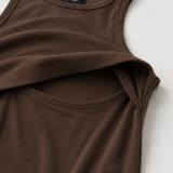 Breastfeeding Ribbed Tank Top Schokolade