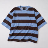 Oversized borstvoeding T-shirt blauw en bruin