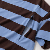 Oversized borstvoeding T-shirt blauw en bruin