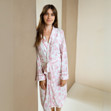 Robe en bambou Toile de Jouy rose pour femme