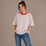 Übergroßes Still-Tee mit Retro-Streifen