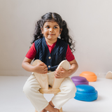 Chaleco de punto de algodón azul marino