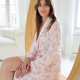 Robe en bambou Toile de Jouy rose pour femme