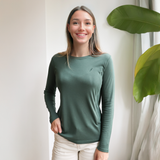 Borstvoeding T-shirt Lange Mouw Bosgroen