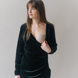 Paris Breastfeeding Velvet Dress Black