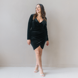 Paris Breastfeeding Velvet Dress Black