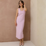 St Tropez Ribbed Stillkleid Flieder