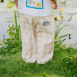 Pantalones de cuadros vichy color avena