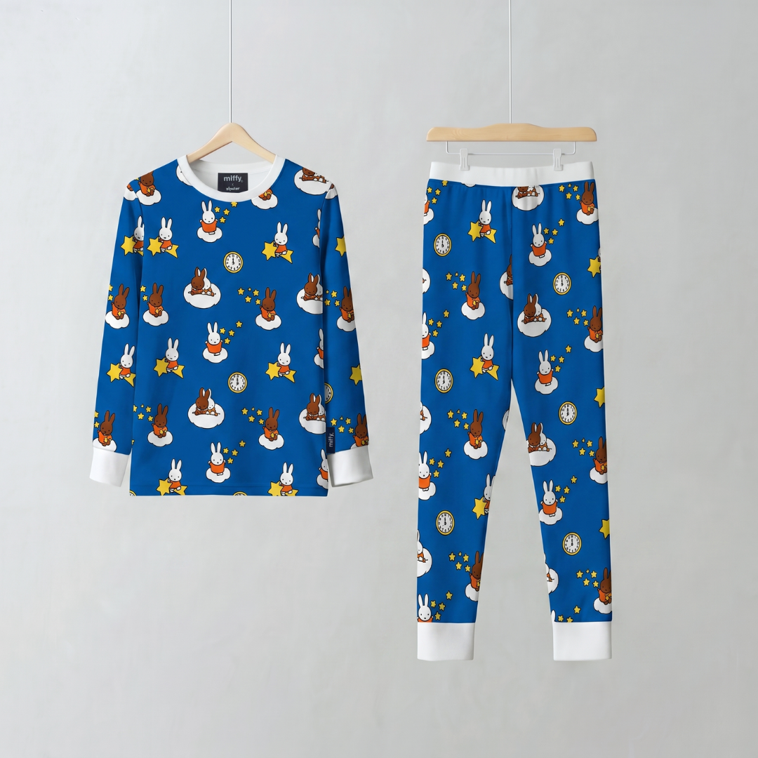Conjunto de pijama infantil de bambú Miffy «Starry Sleep», vista frontal
