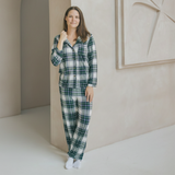 Dames pyjama set groen ruit