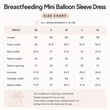 Borstvoedings Mini Ballon Mouwen Jurk Geel