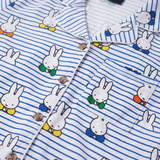 Dettaglio di design del completo pigiama da uomo Miffy Peek-a-Boo Blue in bambù